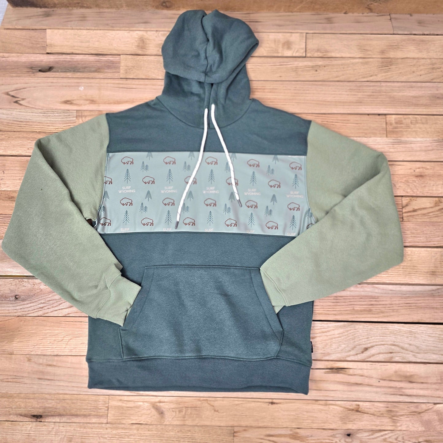Surf Wyoming Bison Fleece Hoodie - forest-green