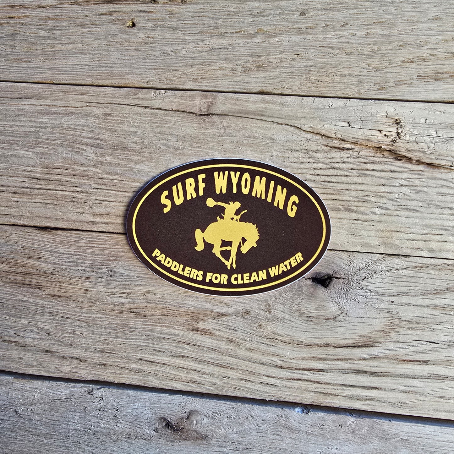 Surf Wyoming®Bison paddlers sticker 2 colorways