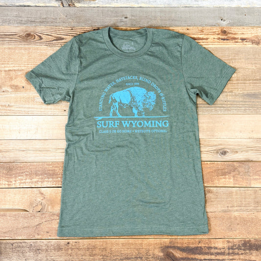 Surf Wyoming® Riffle Bison Tee - Military Green