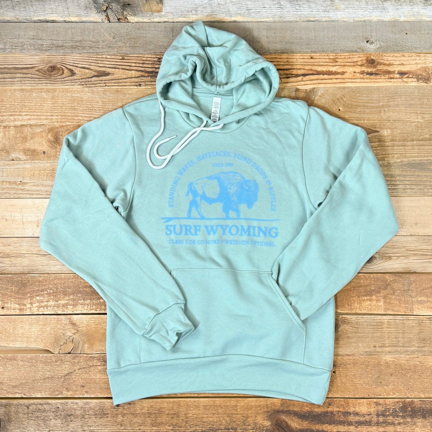 Surf Wyoming® Riffle Bison Hoodie - Dusty Blue