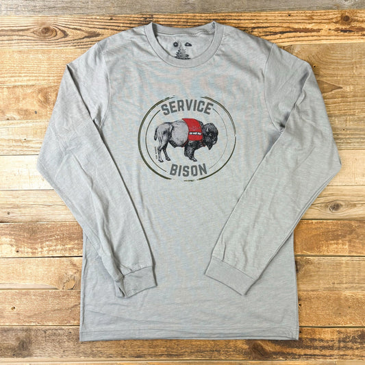 Surf Wyoming® Service Bison Long Sleeve - Heather Stone