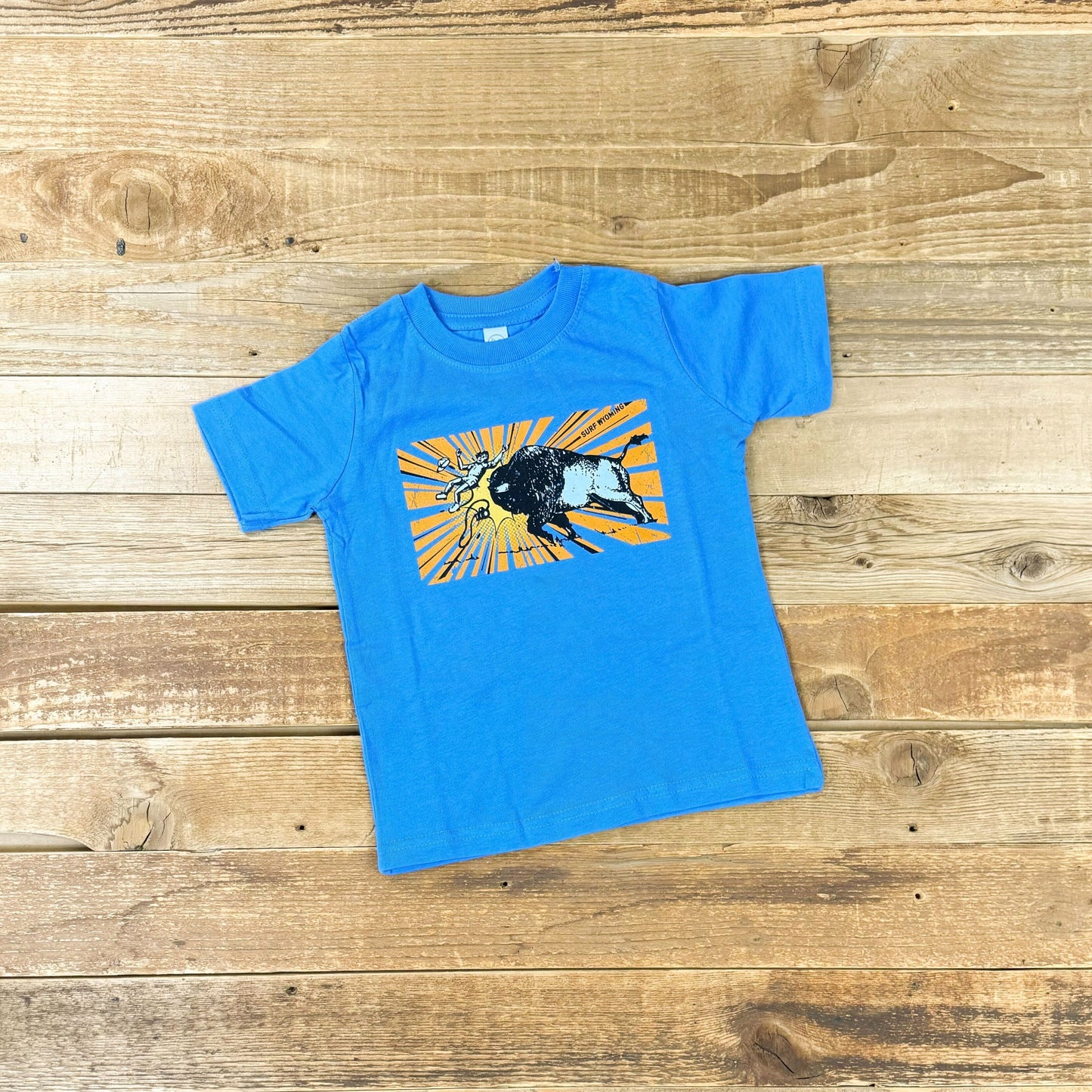 Toddler Surf Wyoming® Petting Zoo 2.0 Tee - Neon Blue