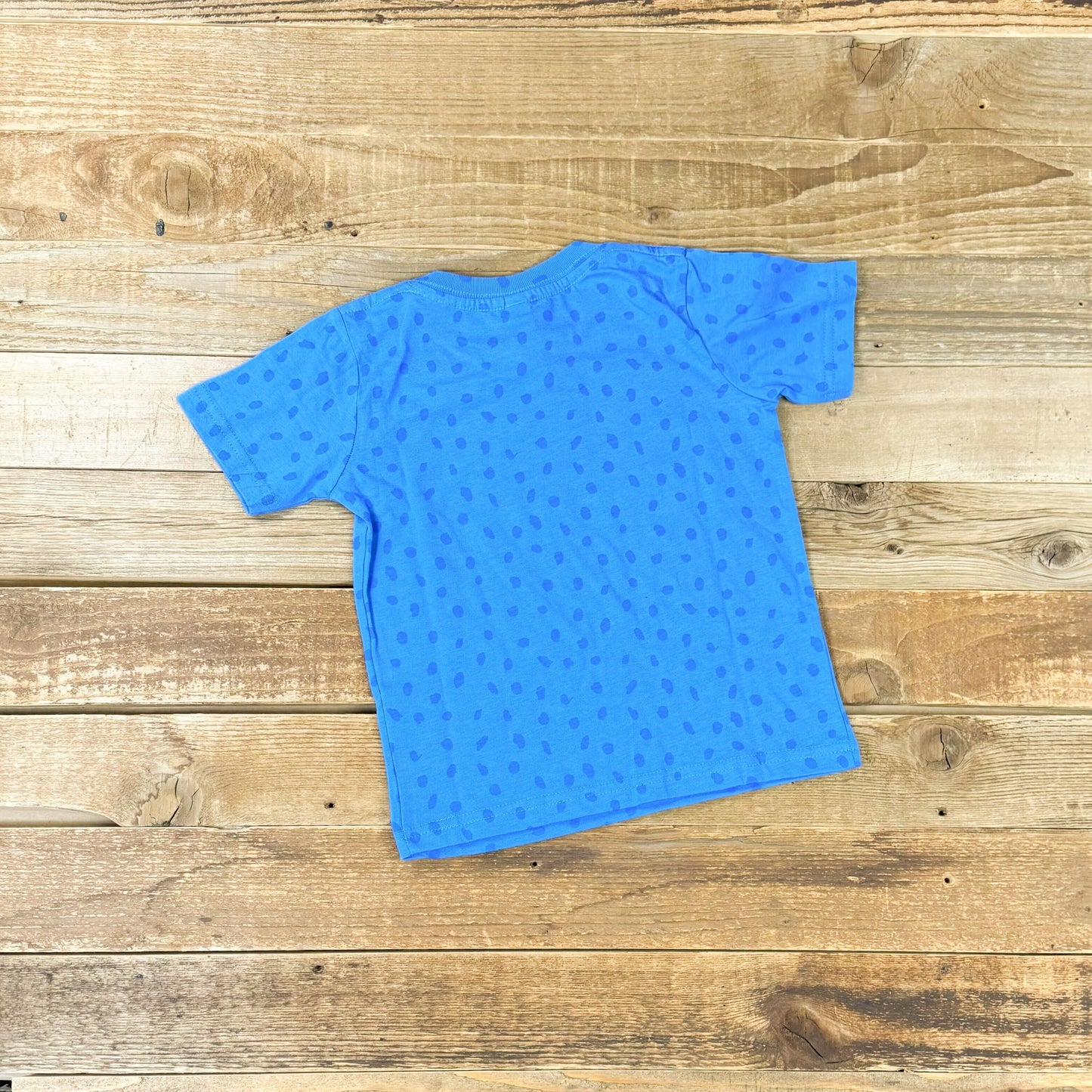 Toddler Surf Wyoming® Yellow Bison Logo Seeing Spots Tee - Bright Blue