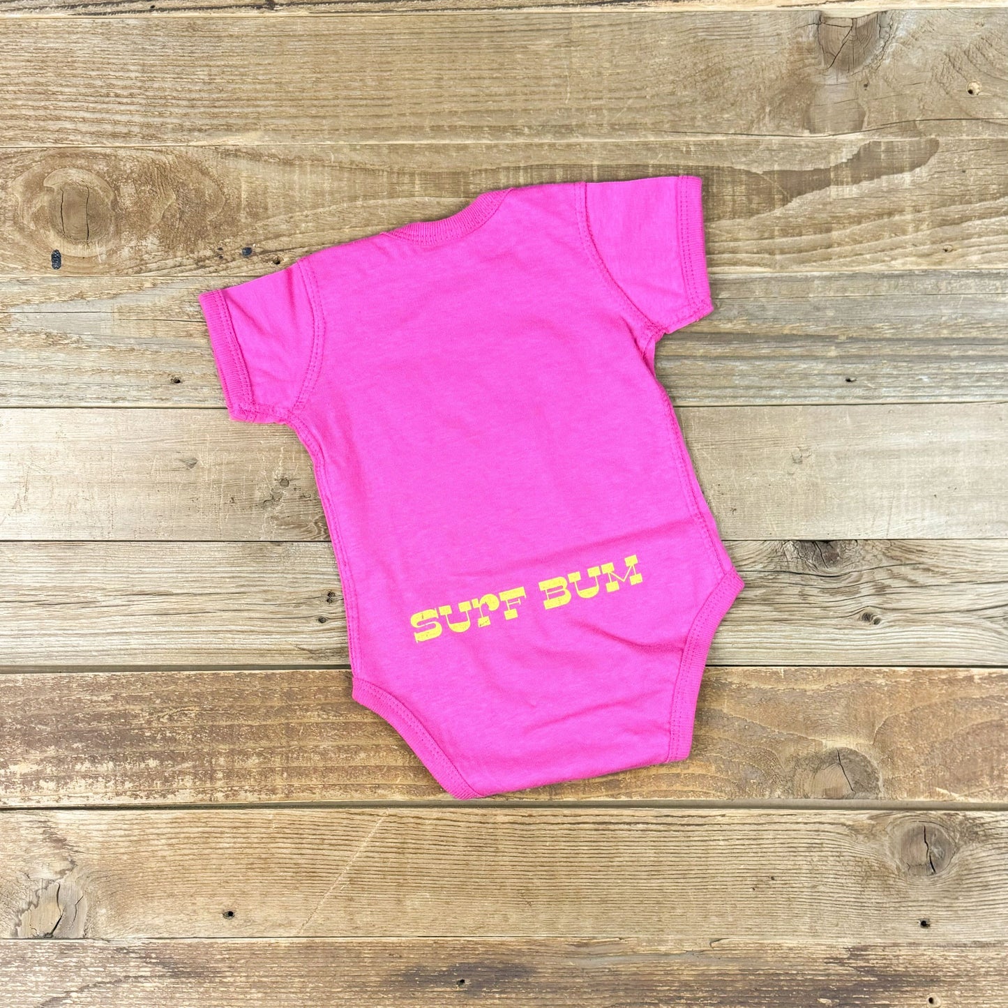 Infant Surf Wyoming® Yellow Bison Logo Onesie - Neon Barbie
