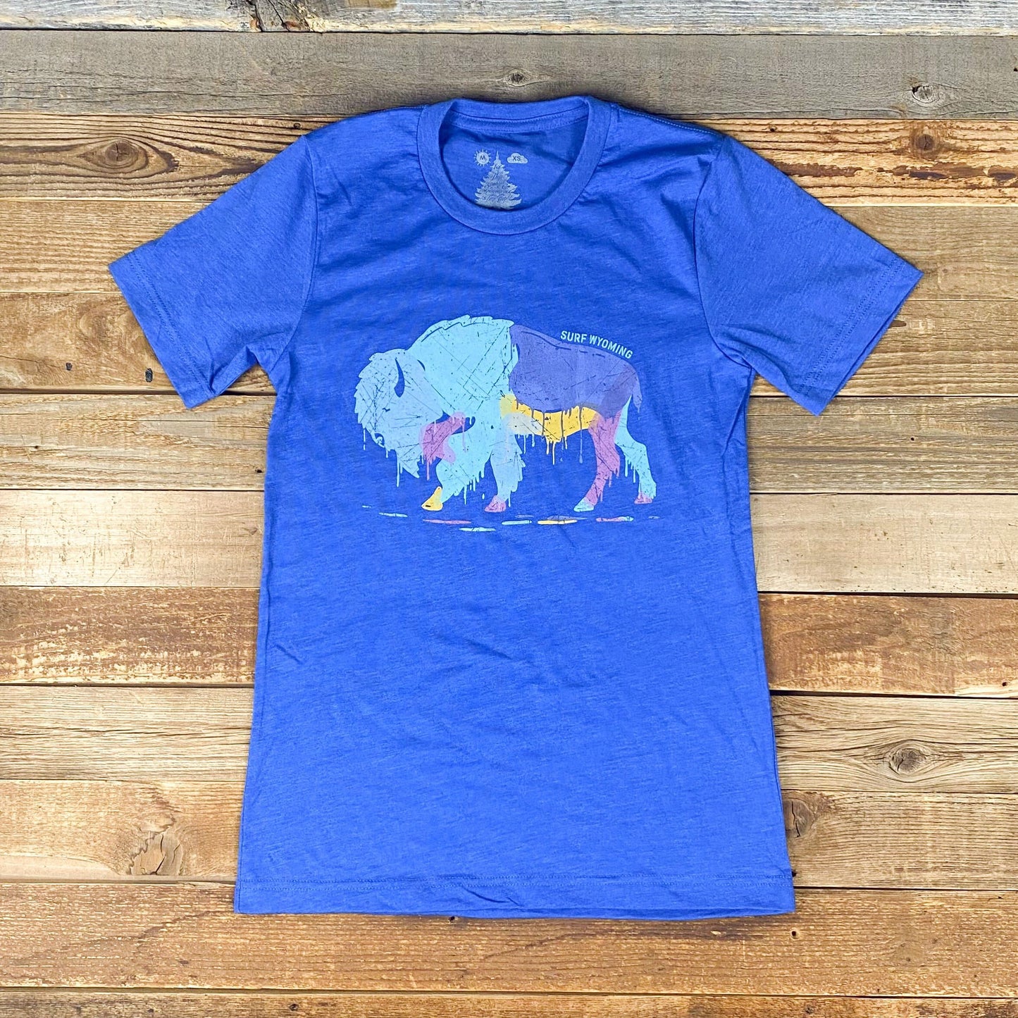 Unisex Surf Wyoming® Bison Drip Tee - Heather Royal