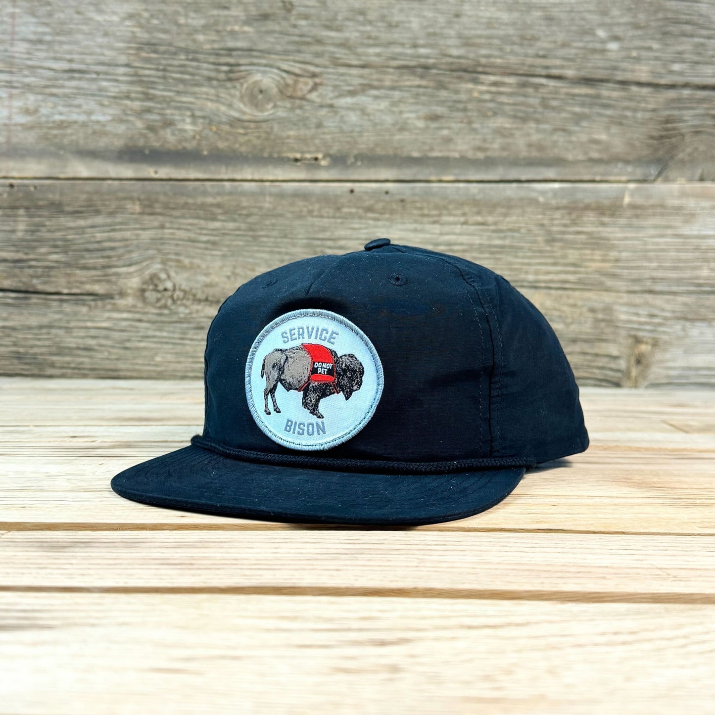 Service Bison Patch Gramps Hat - Black/Black