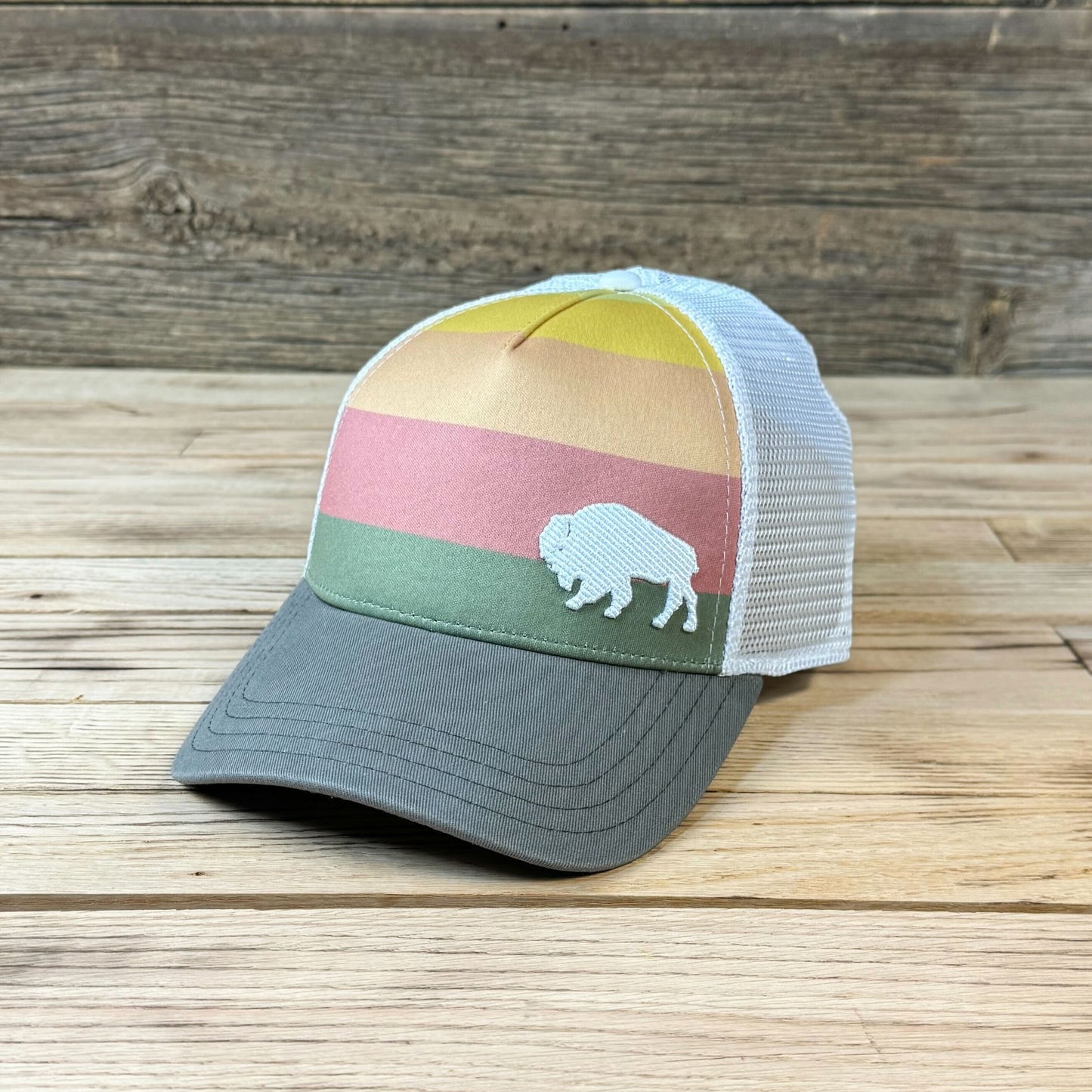 Surf Wyoming® First Park Bison Trucker - Surplus Stripes/White
