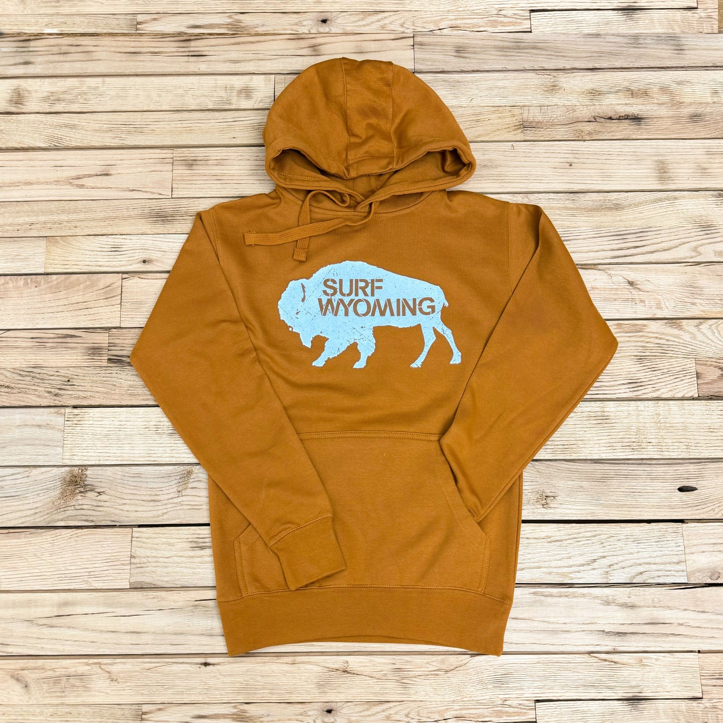 Surf Wyoming® Outline Bison Logo Fleece Hoodie - Adobe