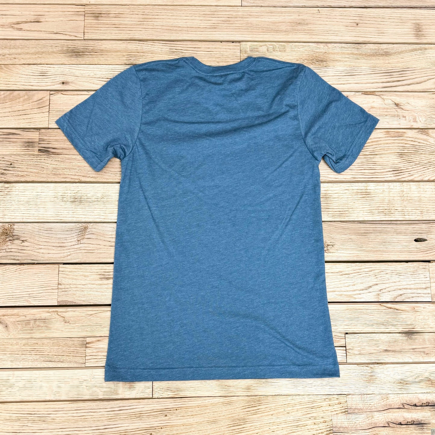 Surf Wyoming® Outline Bison Logo Tee - Heather Slate Blue