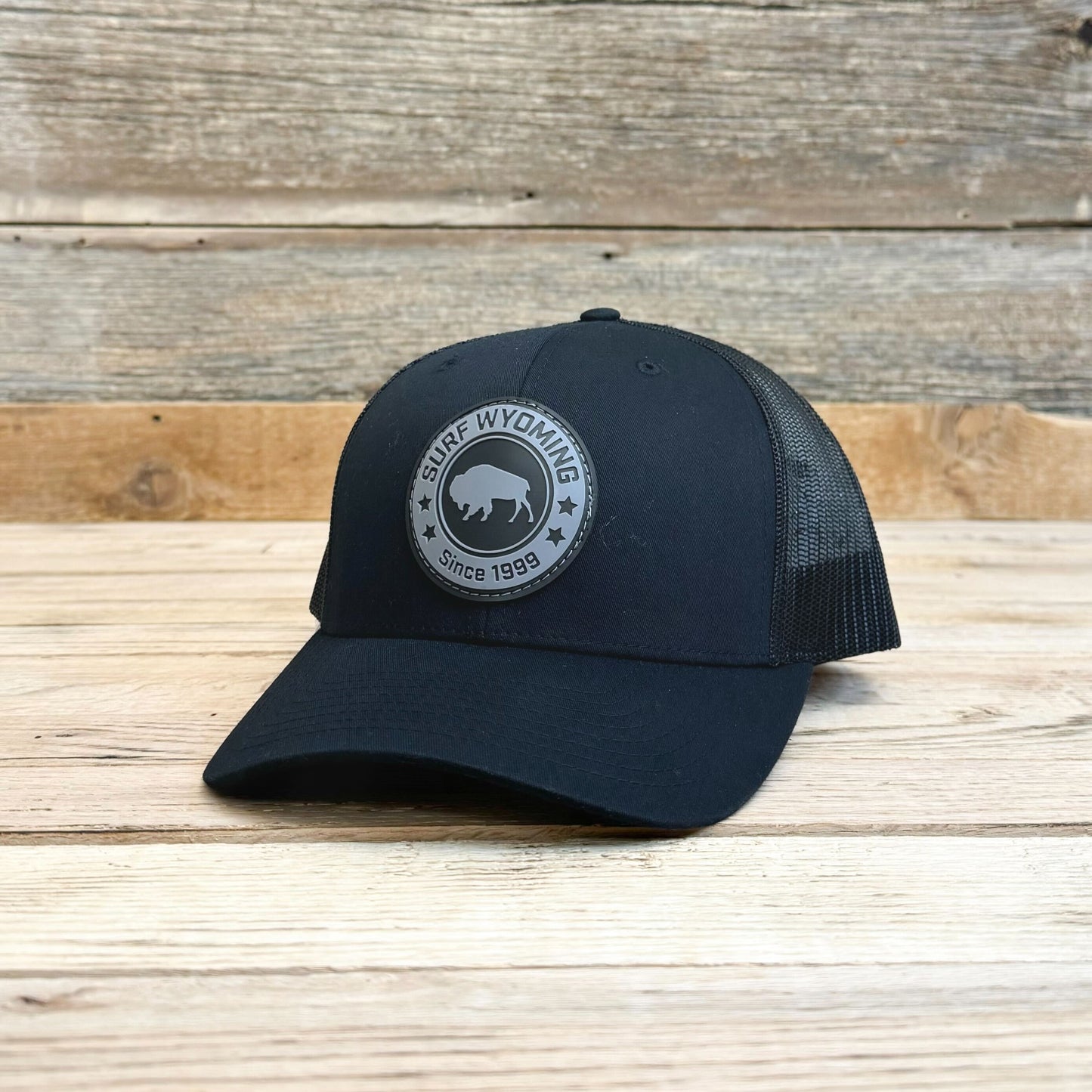 Surf Wyoming® Solid Bison Longboard Patch Trucker - Black