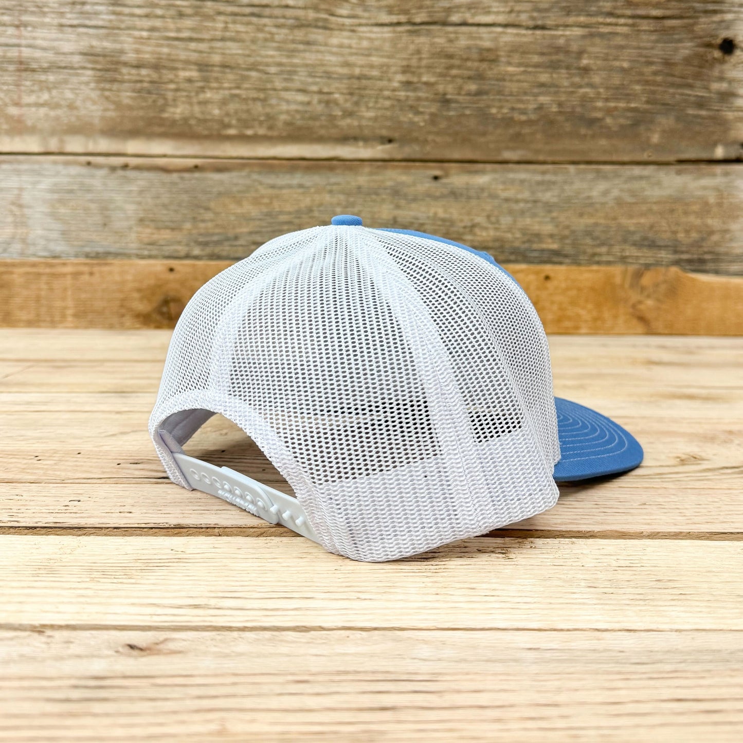 Surf Wyoming® Solid Bison PVC Patch Trucker - Columbia Blue/White