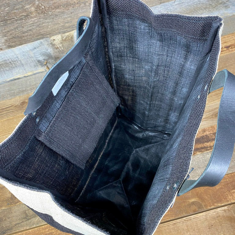 Surf Wyoming® x Apolis Leather Handle Market Bag - Black