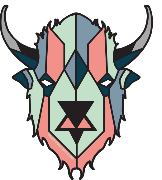 Surf Wyoming-Surf Wyoming® DIGI BISON Sticker - Salmon-