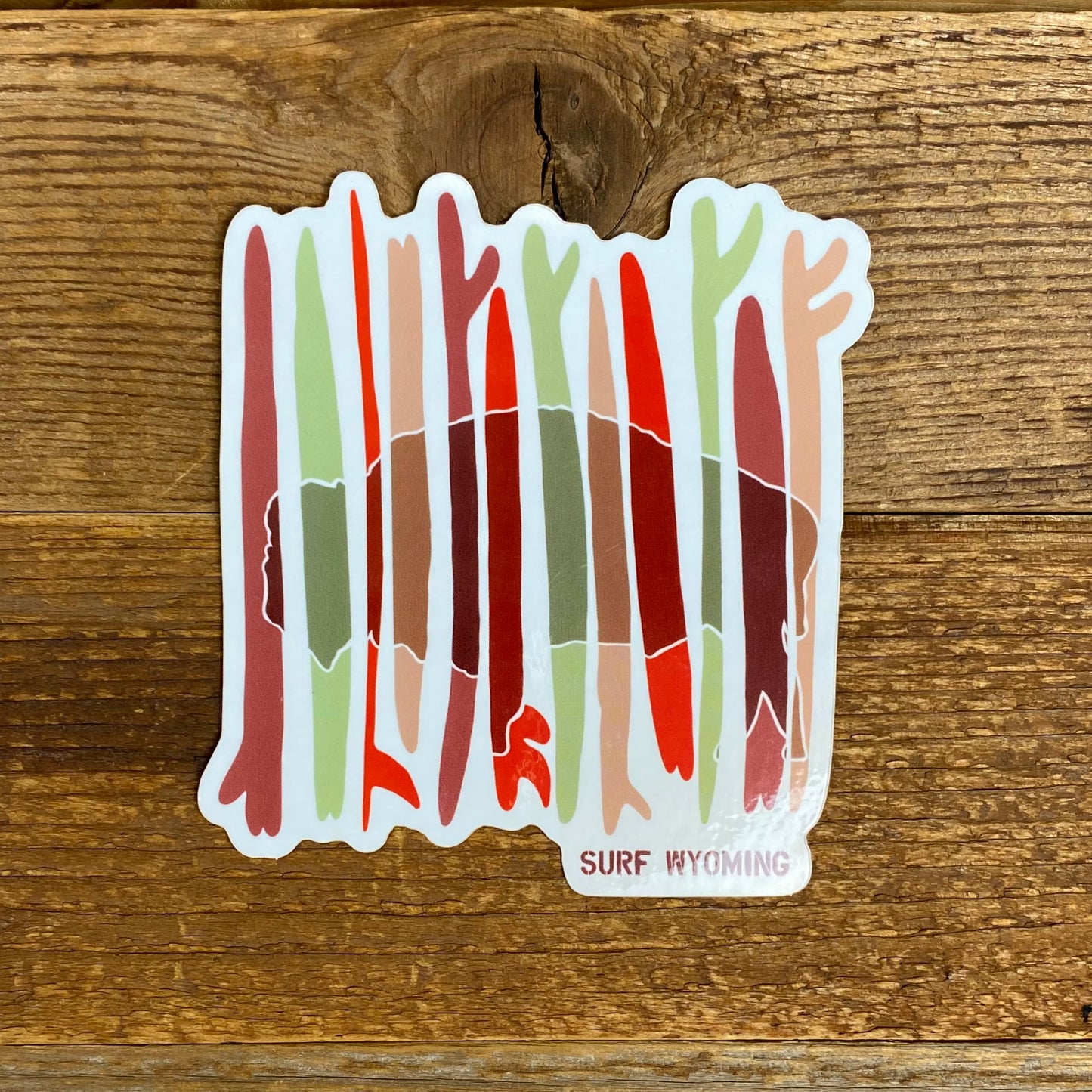 Surf Wyoming® Vert Quiver Bison Sticker