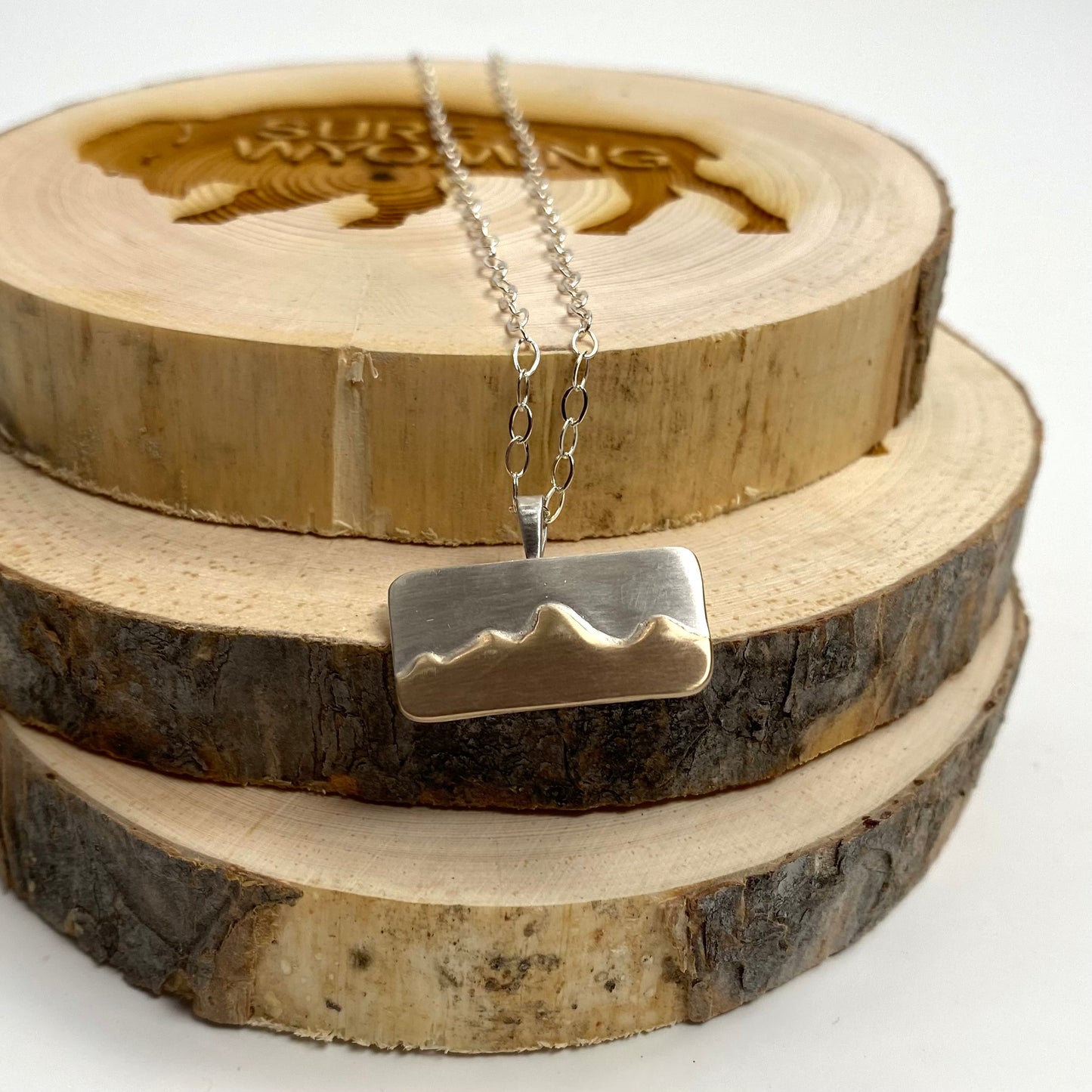 Wyoming Mountains Silver & Gold Necklace - *Made to order*