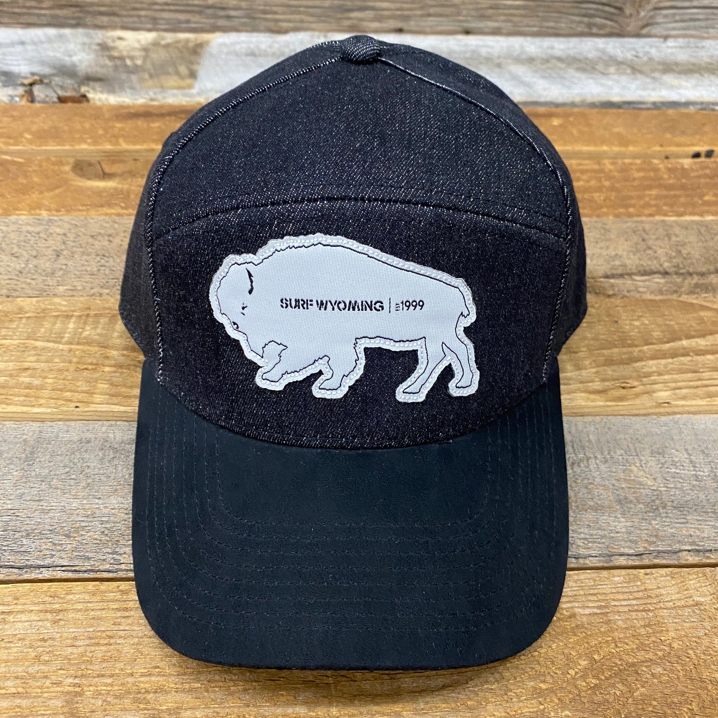 Surf Wyoming-Tradesman Bison Cap - Black Denim/Suede-