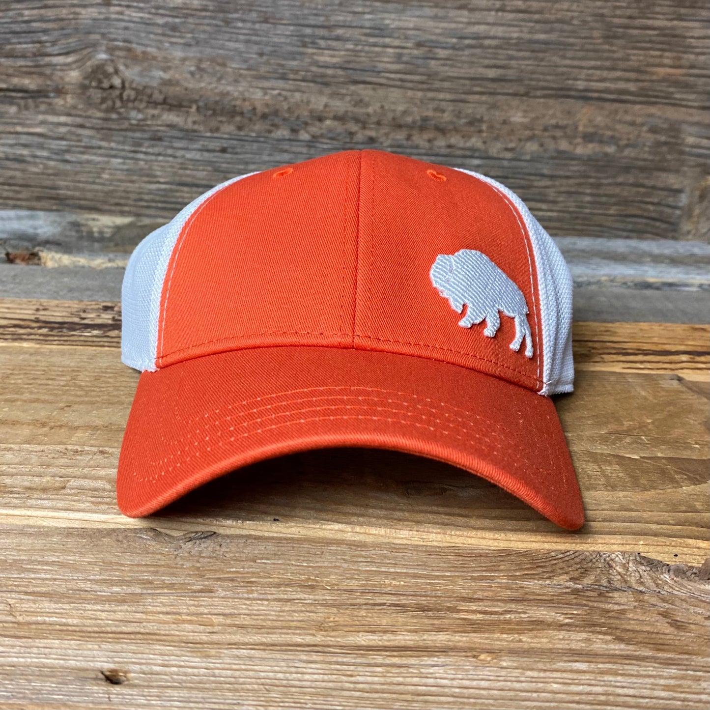 Surf Wyoming® First Park Bison Trucker - Vintage Orange/White