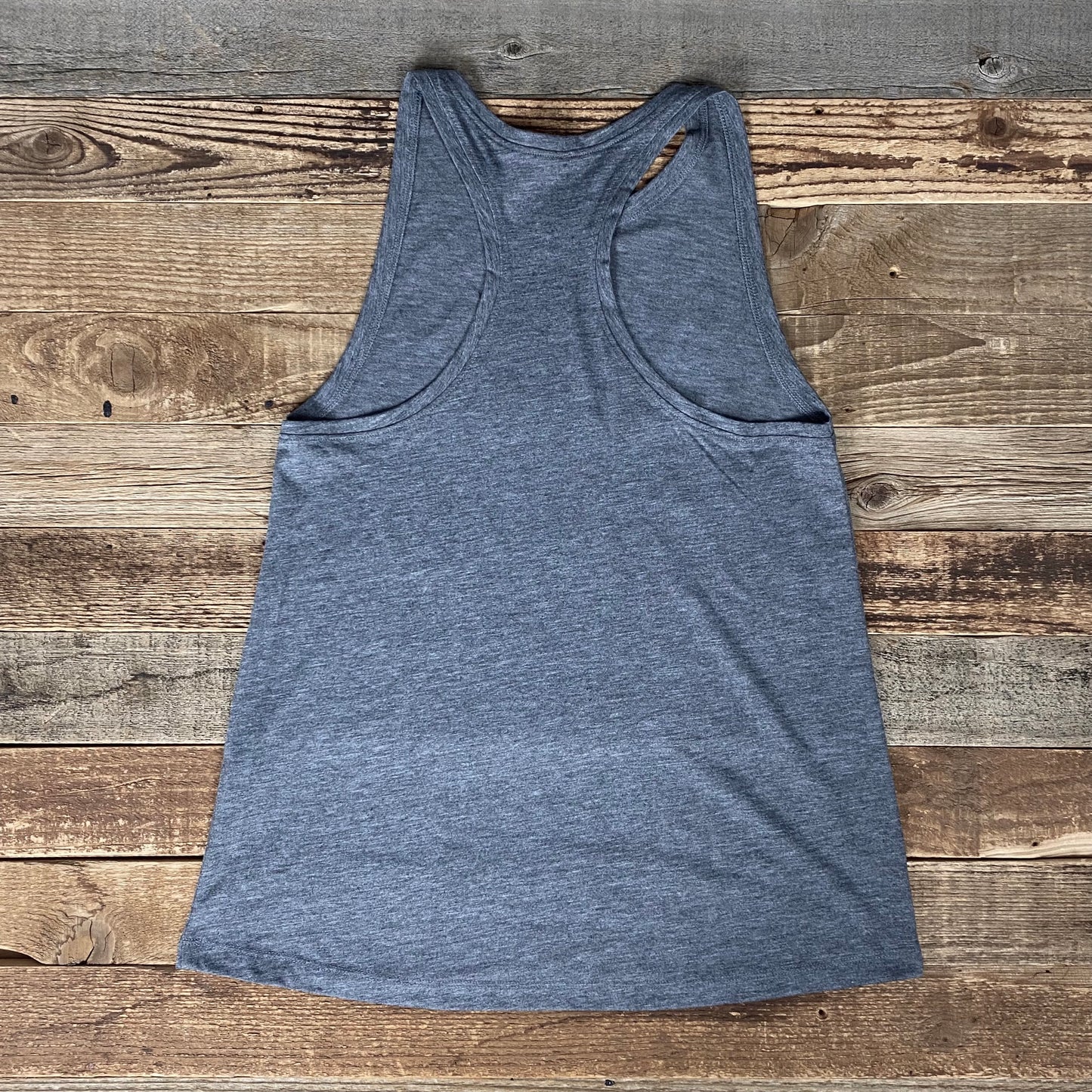 Women's Surf Wyoming® Sky Blue Wyoming as Folk Racerback Muscle Tank - Heather Grey
