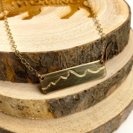 Z Wyoming Gold-Filled Mountain Necklace - custom order