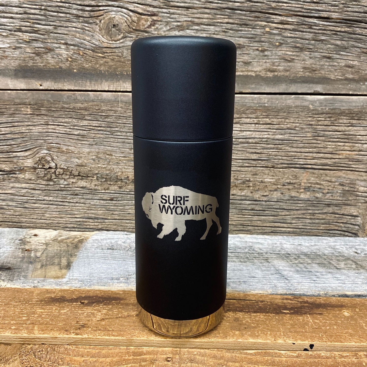 Surf Wyoming® Insulated TKPro Silver Bison Bottle - Matte Black