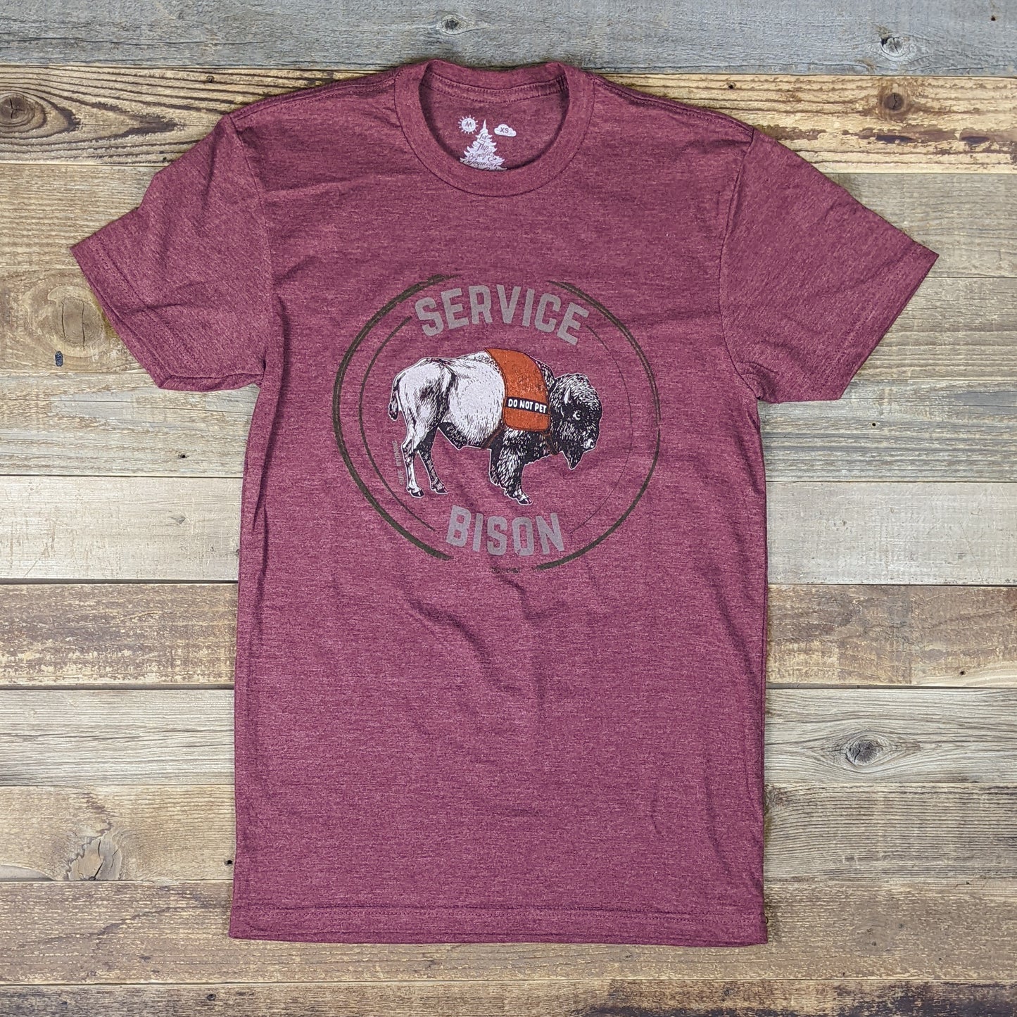 Men's Surf Wyoming® Service Bison Tee - Heather Maroon