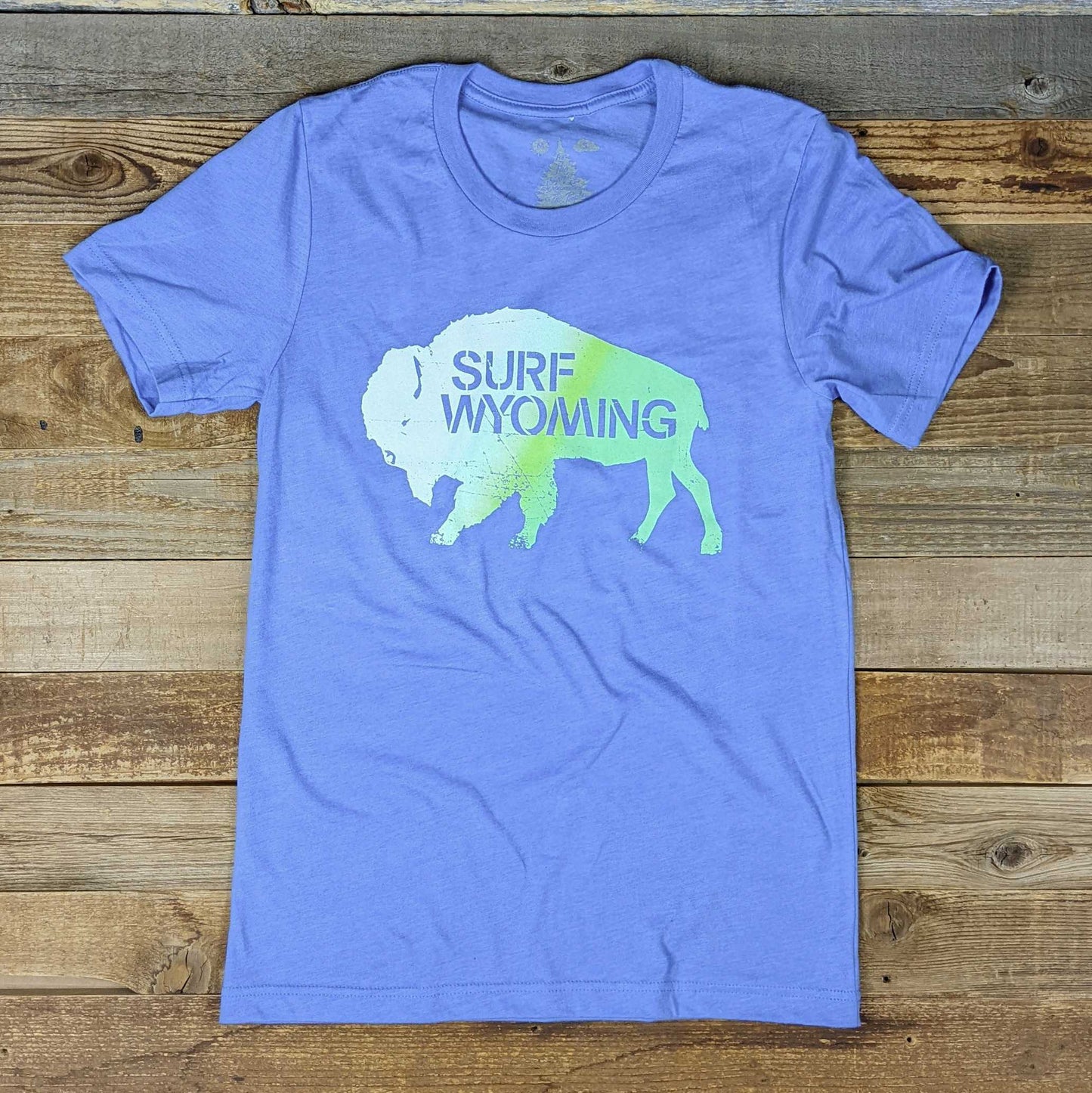 Men's Surf Wyoming® Bison Fade Tee - Heather Columbia Blue