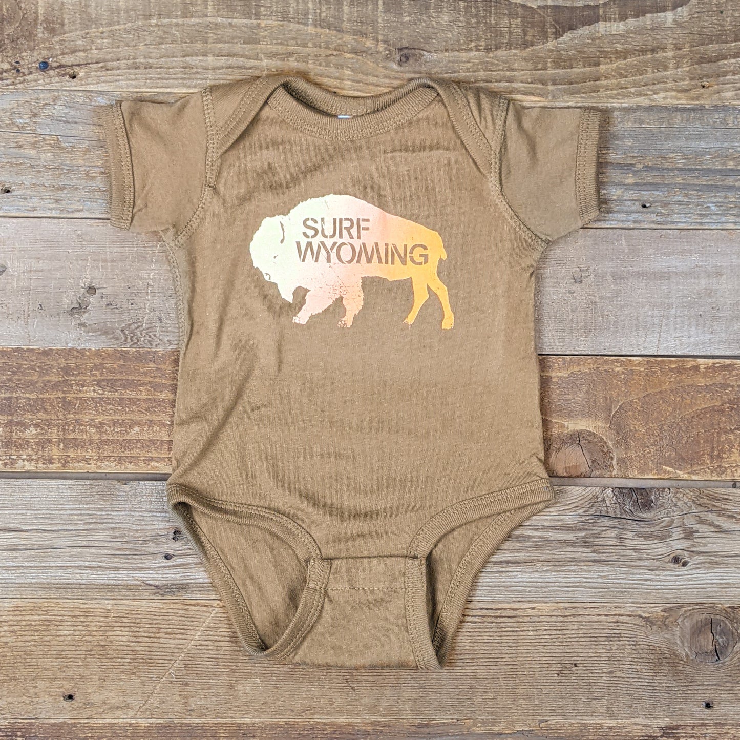 Infant Surf Wyoming® Bison Fade Onesie - Coyote Brown
