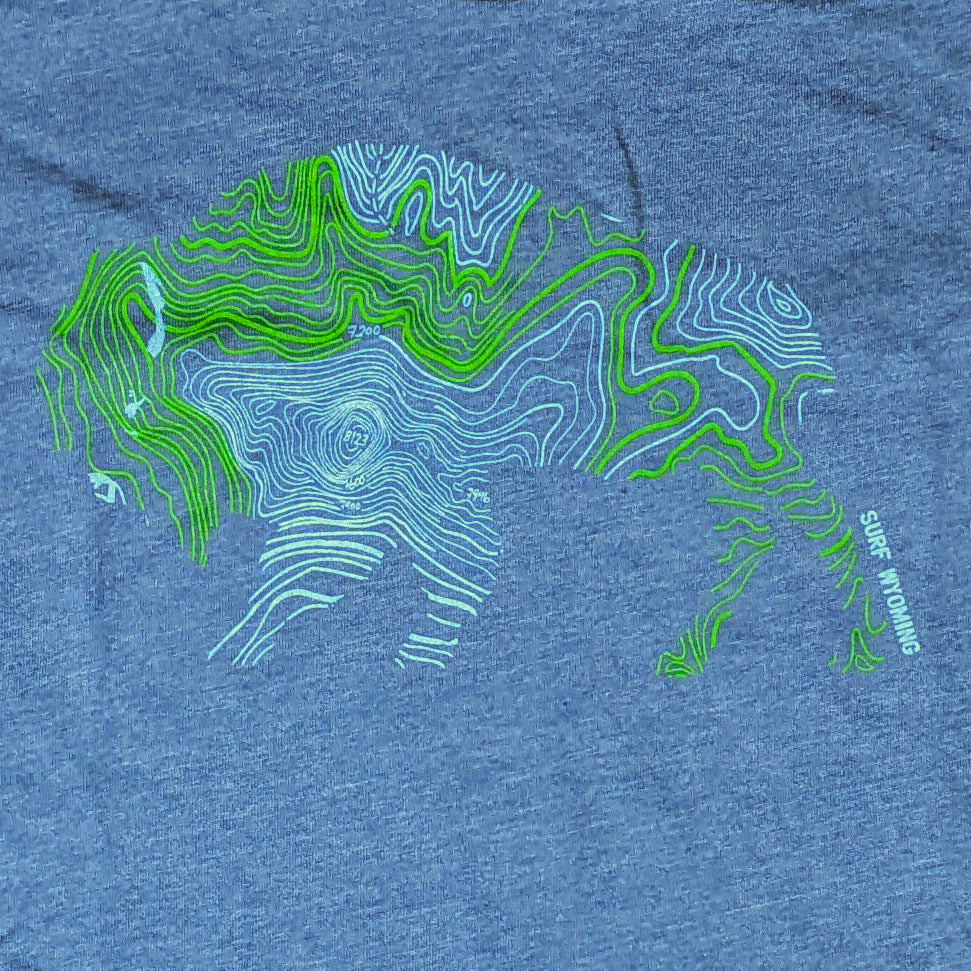 Men's Surf Wyoming® Bisonography Tee - Deep Heather Teal