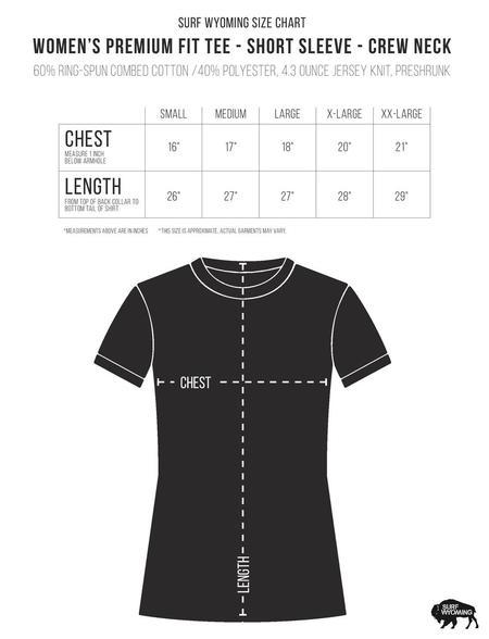 Women's Surf Wyoming® Charcoal Bison Tee - Heather Grey