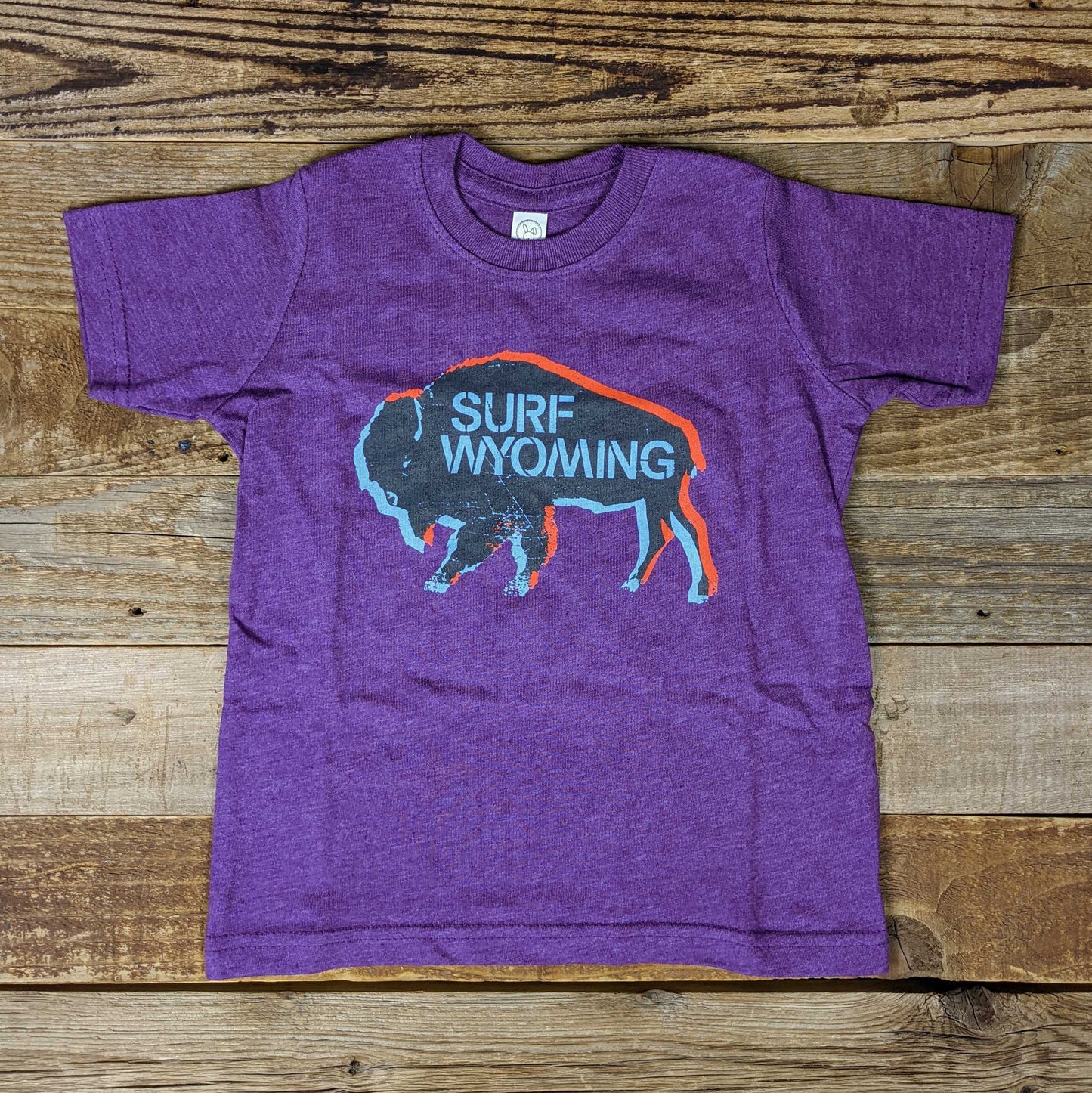 Toddler Surf Wyoming® 3D Bison Tee - Team Purple