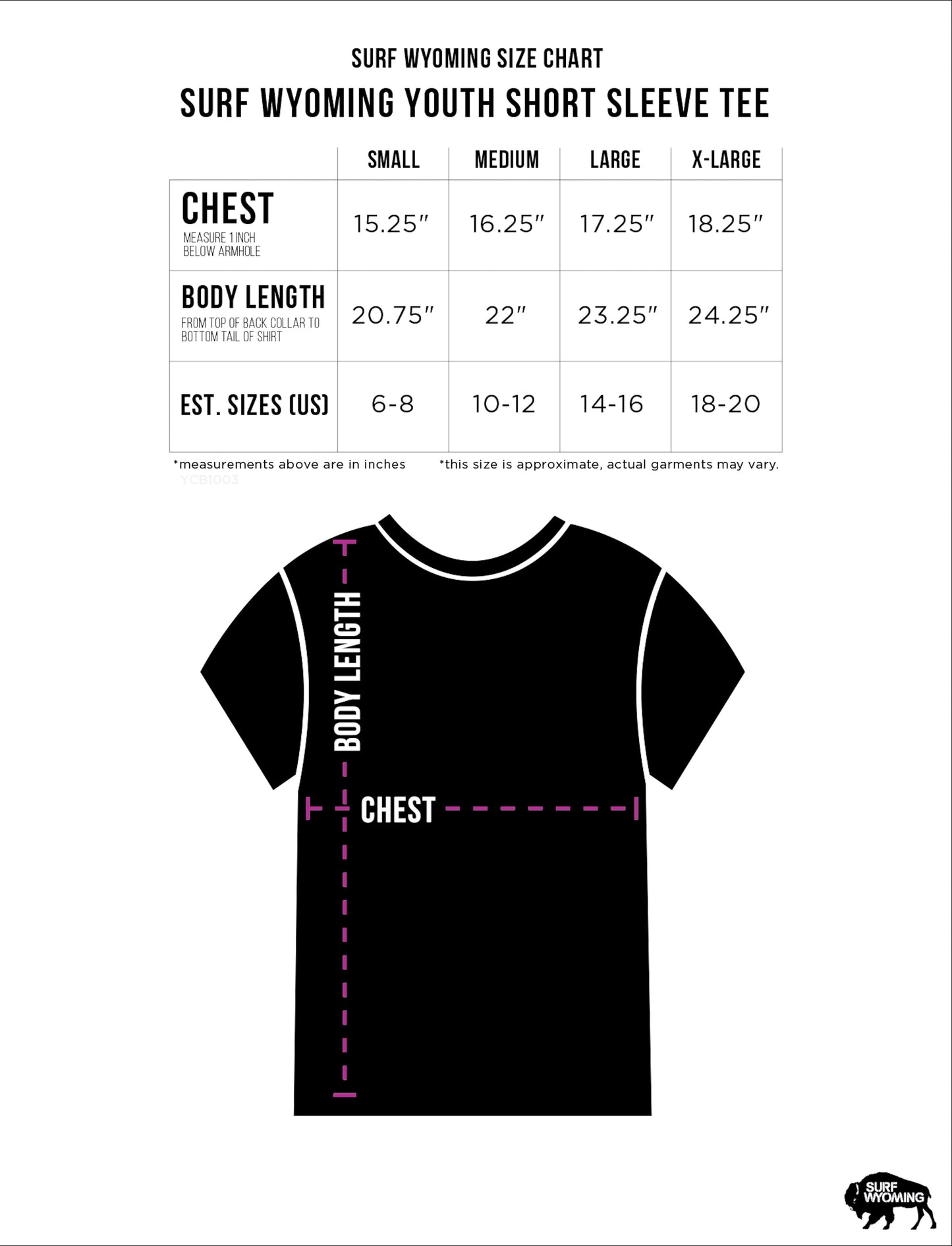 Youth Surf Wyoming® 3D Bison Logo Tee - Vintage Heather Purple