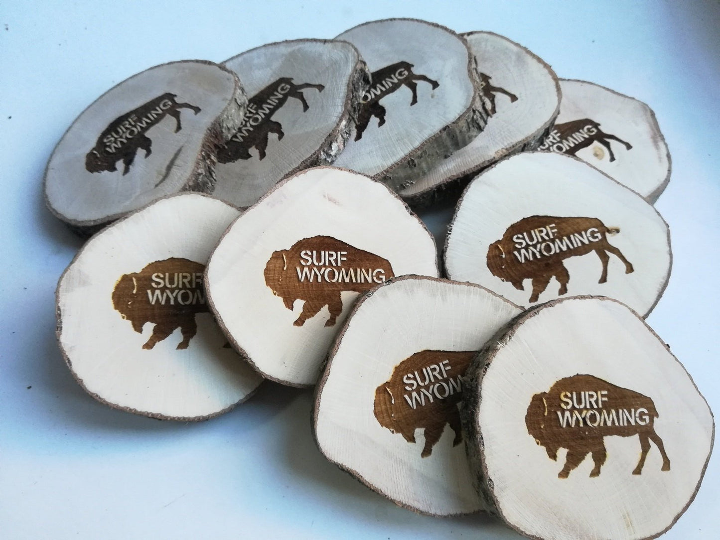 Surf Wyoming® Bison Wood Coasters - Set of 4