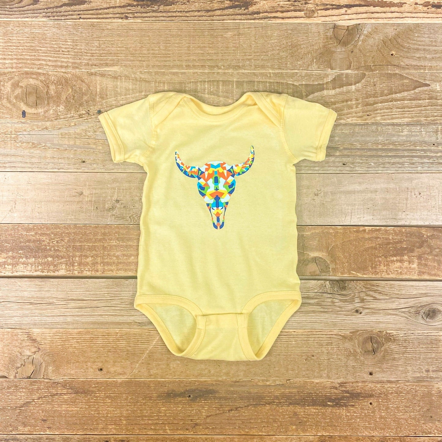 Infant Surf Wyoming® Geode Skully Bison Onesie - Banana