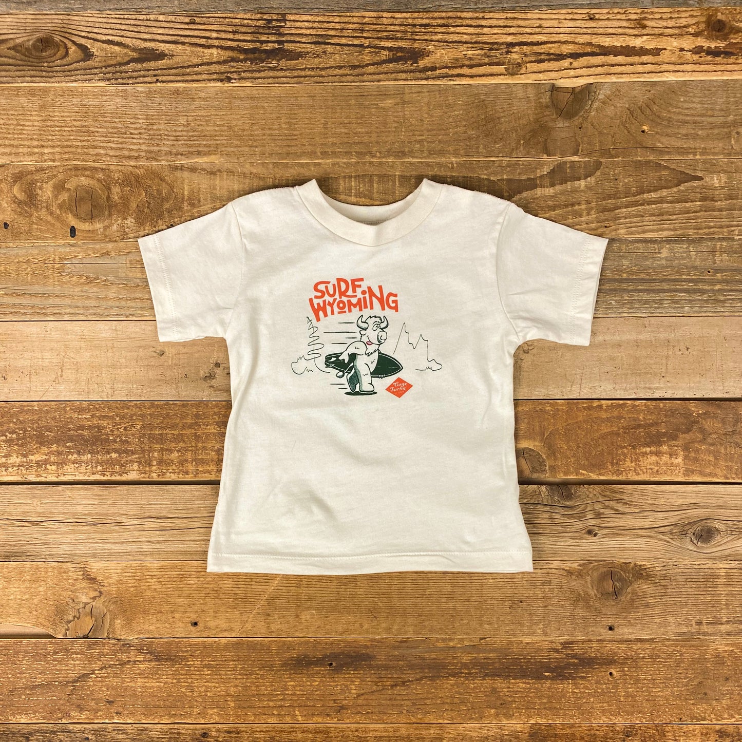 Toddler Surf Wyoming® Bison O.G. Tee - Heather Natural