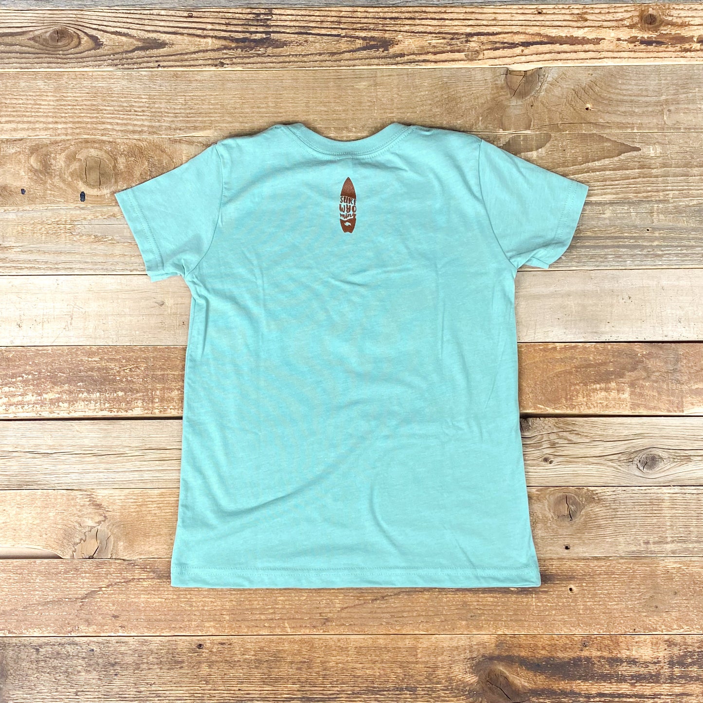 Youth Surf Wyoming® Gee'ode Logo Bison Tee - Heather Dusty Blue
