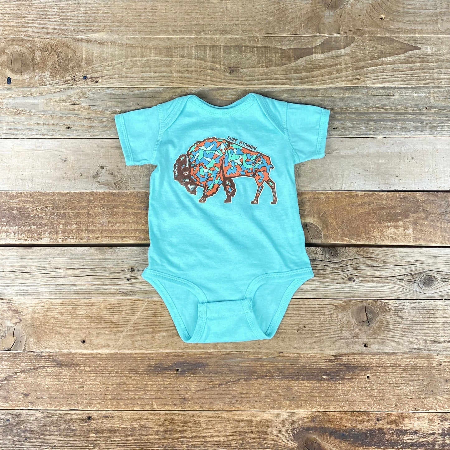 Infant Surf Wyoming® Gee'ode Logo Bison Onesie - Chill