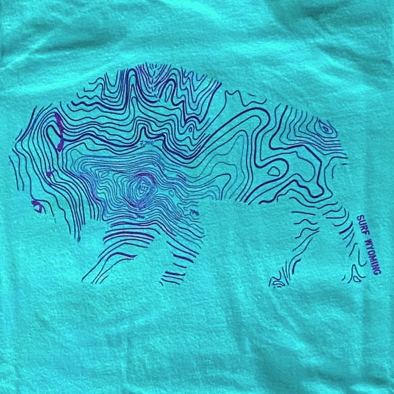 Women's Surf Wyoming® Bisonography Relaxed Fit Racerback Tank - Teal