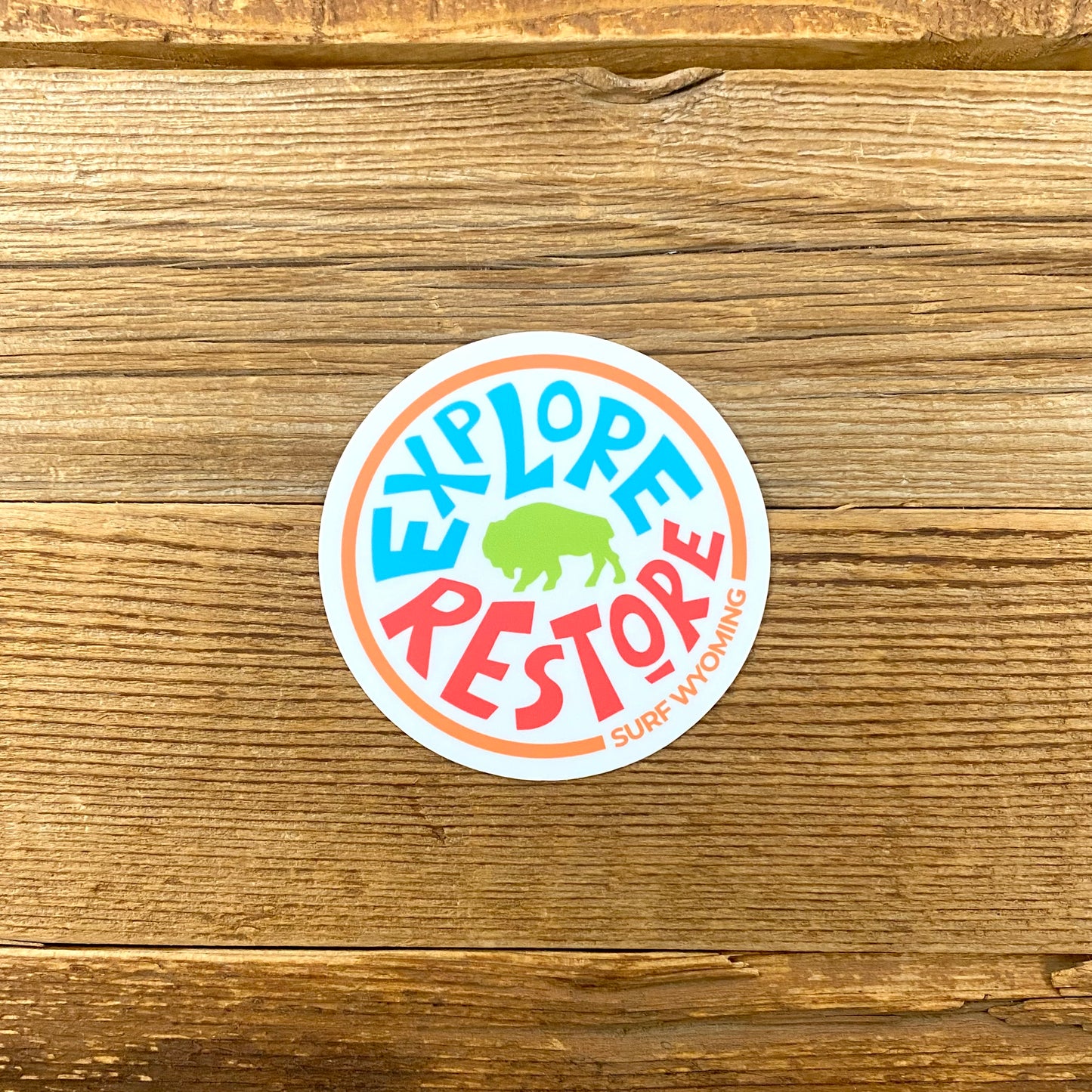 Surf Wyoming® Technicolor Explore & Restore Sticker