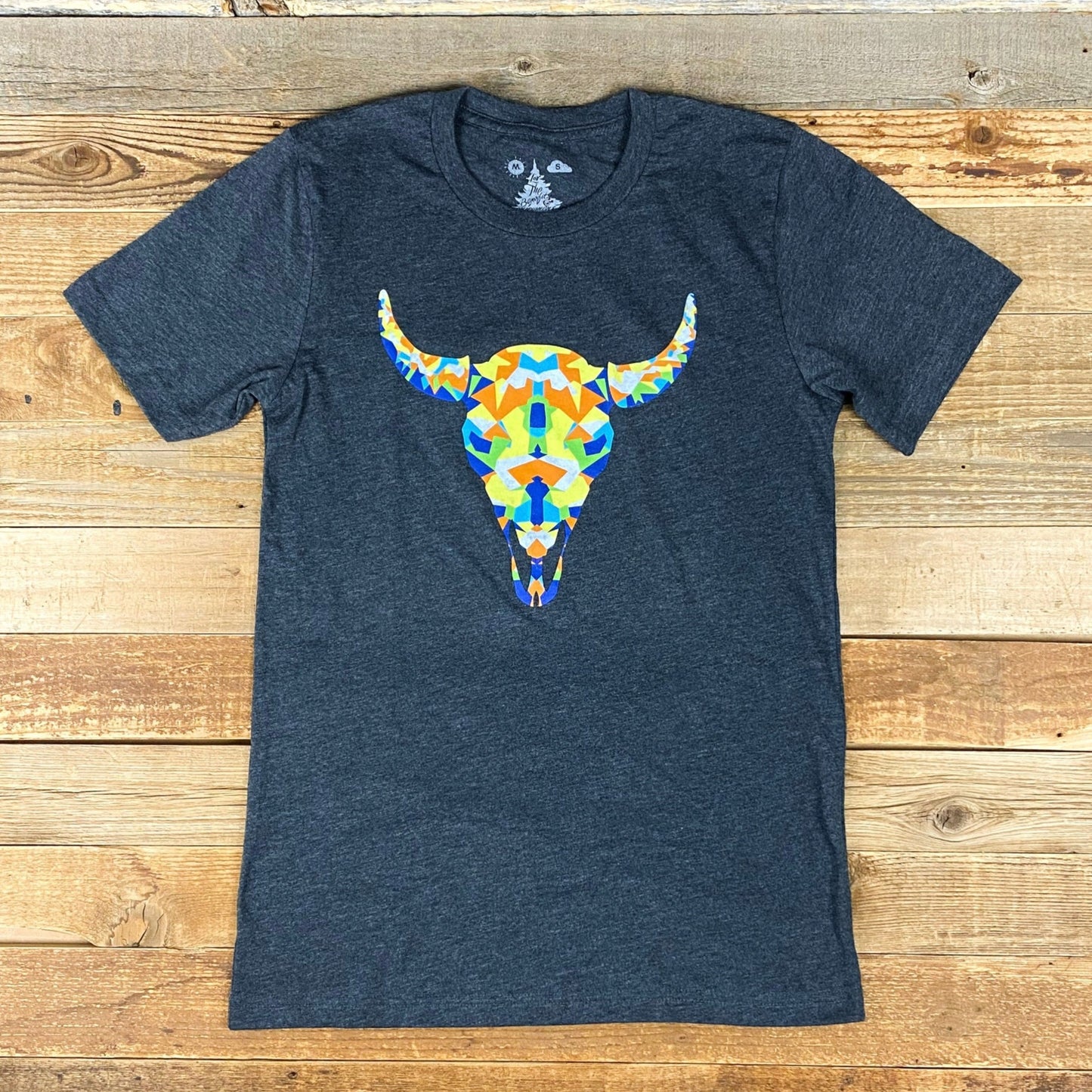 Surf Wyoming® Geode Skully Bison Tee - Dark Heather Grey