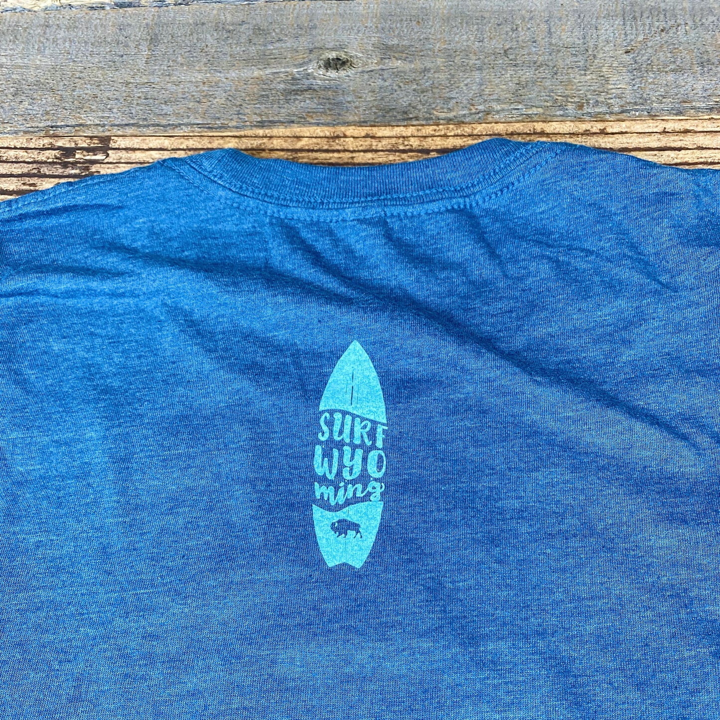 Surf Wyoming® Geode Skully Bison Tee - Heather Deep Teal