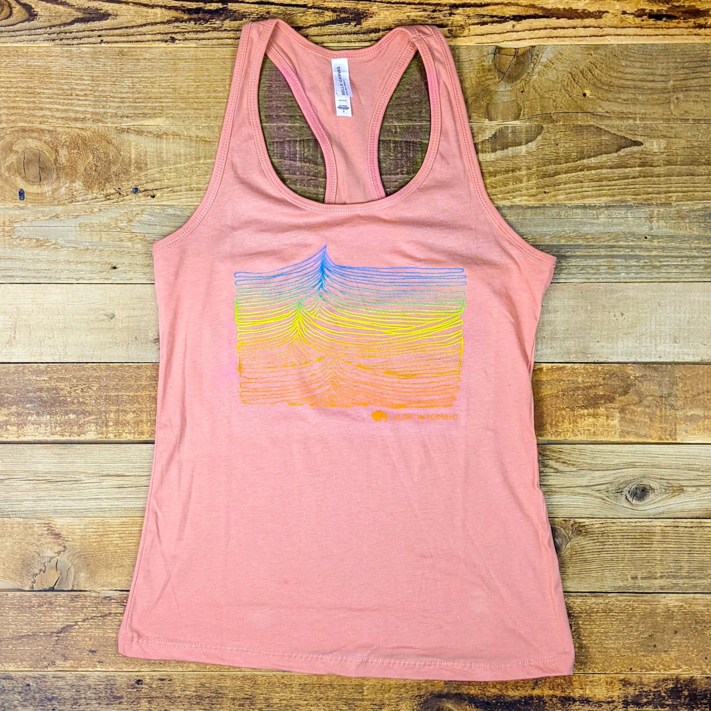 Women's Surf Wyoming® Ridgeline Relaxed Fit Racerback Tank - Heather Peach