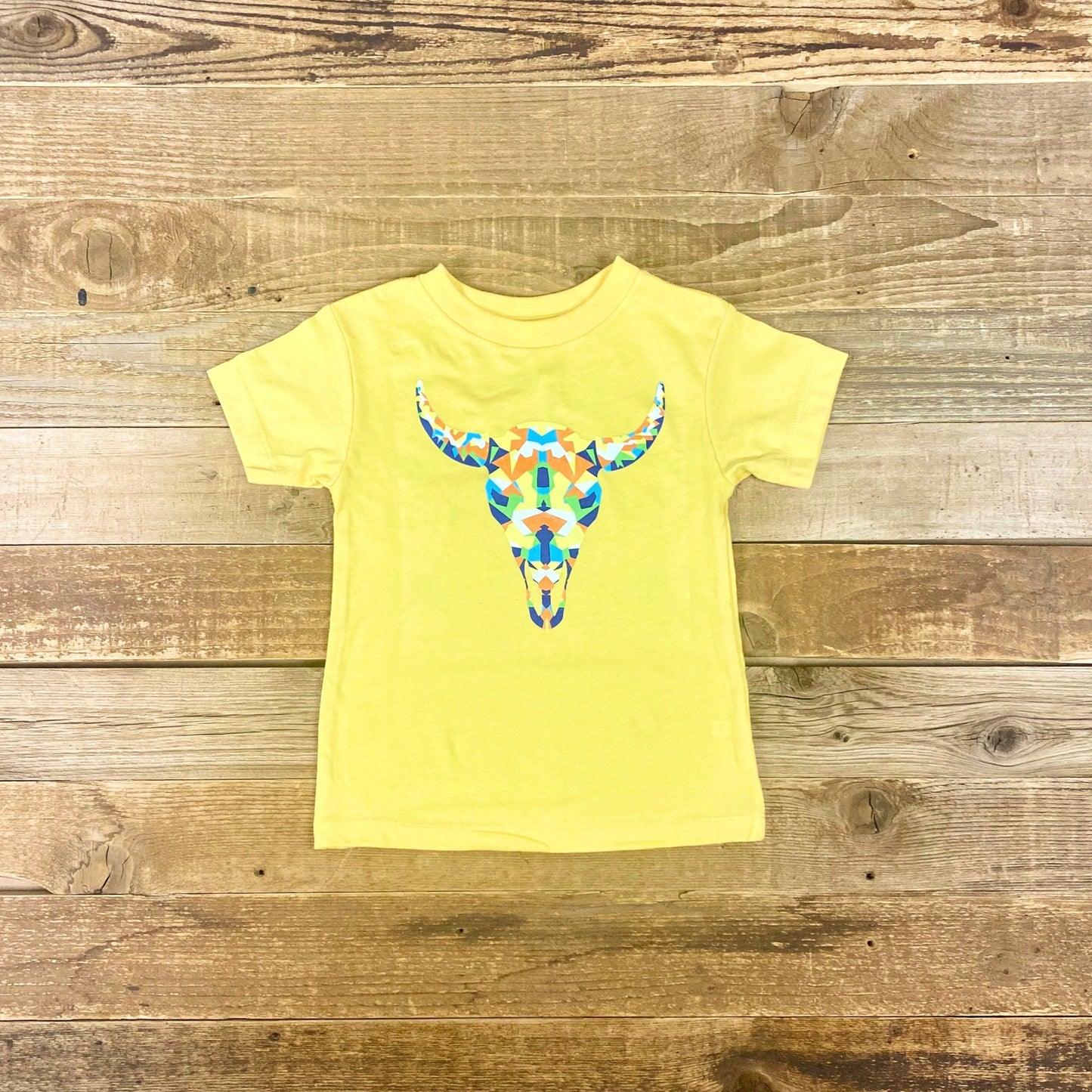 Toddler Surf Wyoming® Geode Skully Bison Tee - Heather Yellow Gold