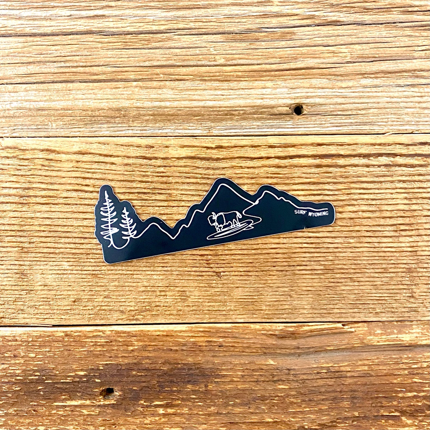 Surf Wyoming® AKAH! Sticker - Black