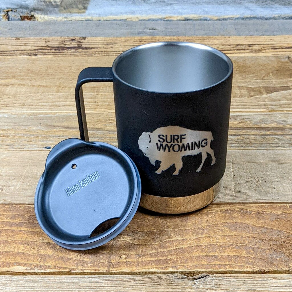 Surf Wyoming® Silver Bison Insulated Camp Mug - Matte Black