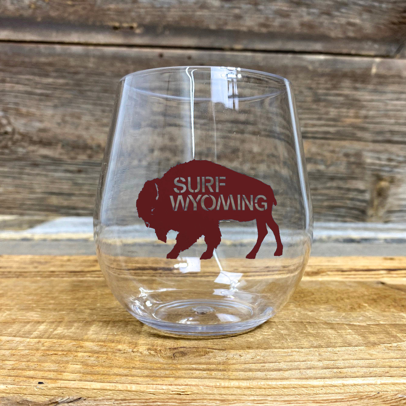 Surf Wyoming® Burgundy Bison Outdoor Wine Glass - 18oz