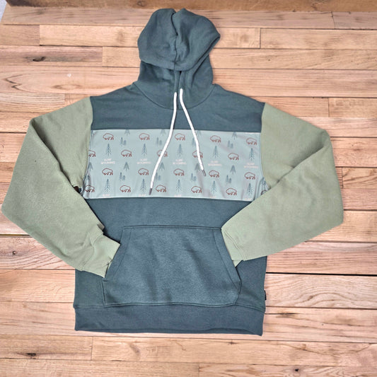 Surf Wyoming Bison Fleece Hoodie - forest-green