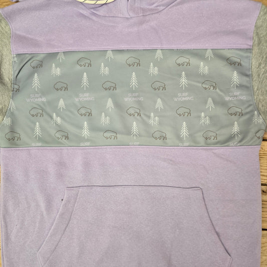 Surf Wyoming Bison Fleece Hoodie - lilac-grey
