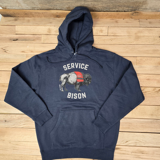 Surf Wyoming® Service Bison Fleece Hoodie - slate blue