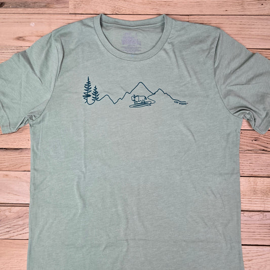 Men's Surf Wyoming® Akah! One Line Tee - Heather Sage