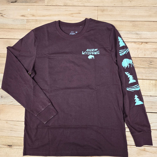 Surf Wyoming® Surfer Vibe long sleeve tee Red Brown